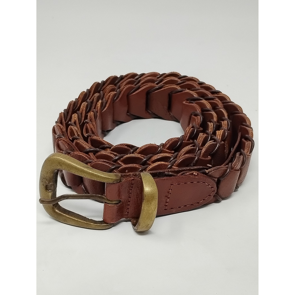 Boho Minimalist John's Bay Braided Leather Belt Size 42.5 Woven Western
